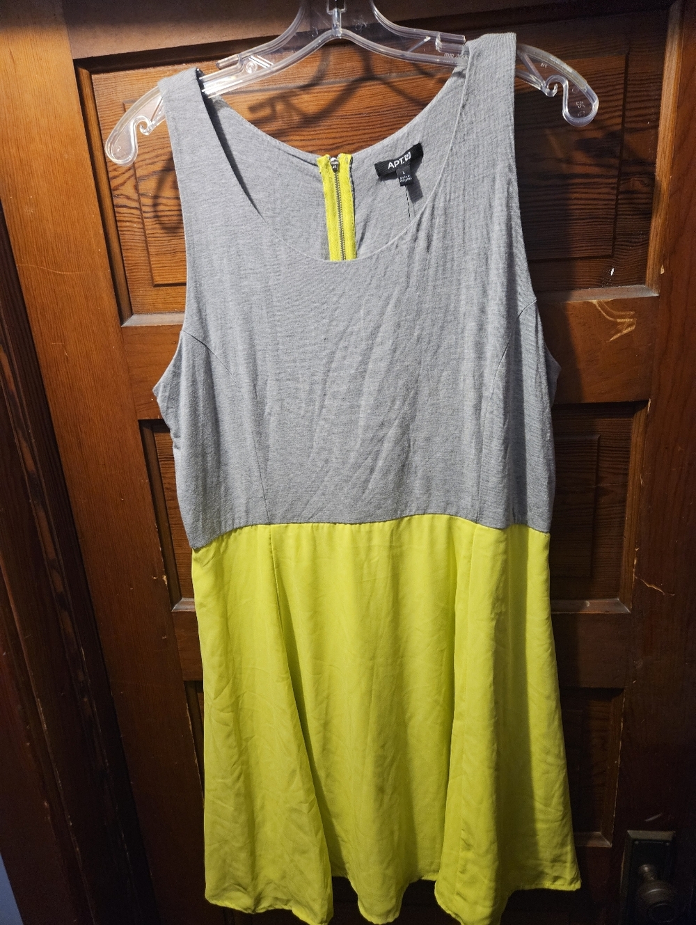 Y2K NWT Apt. 9 Two-Tone Gray and Neon Yellow Sleeveless Dress
